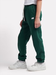 New Balance Green Girls Small Brush Back Logo Joggers - Image 2 of 5