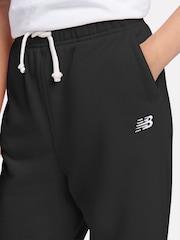 New Balance Black Girls Small Brush Back Logo Joggers - Image 4 of 8