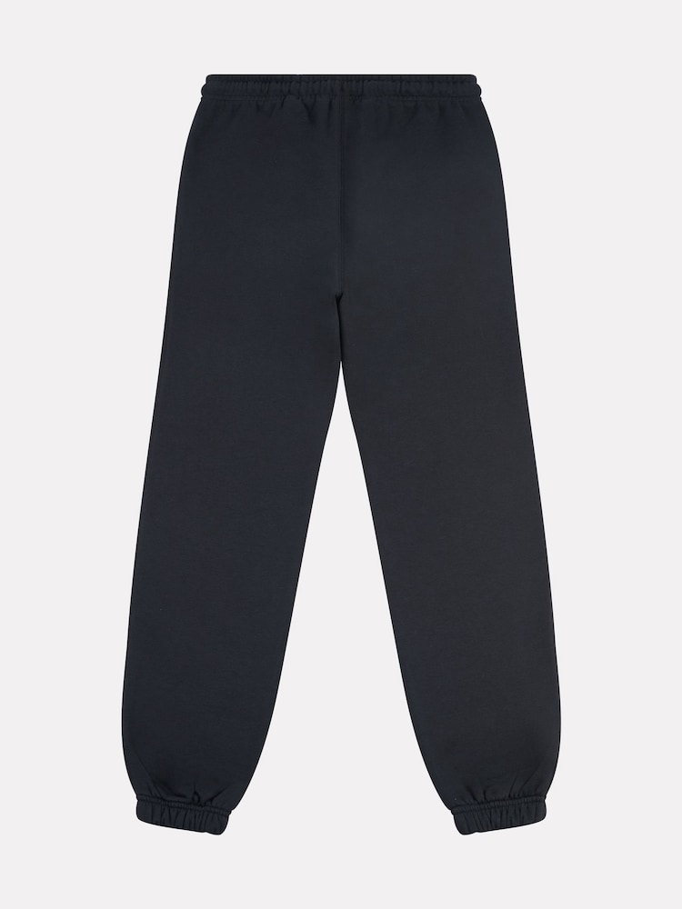 New Balance Black Girls Small Brush Back Logo Joggers - Image 7 of 8