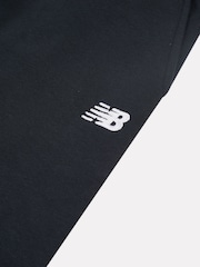 New Balance Black Girls Small Brush Back Logo Joggers - Image 8 of 8