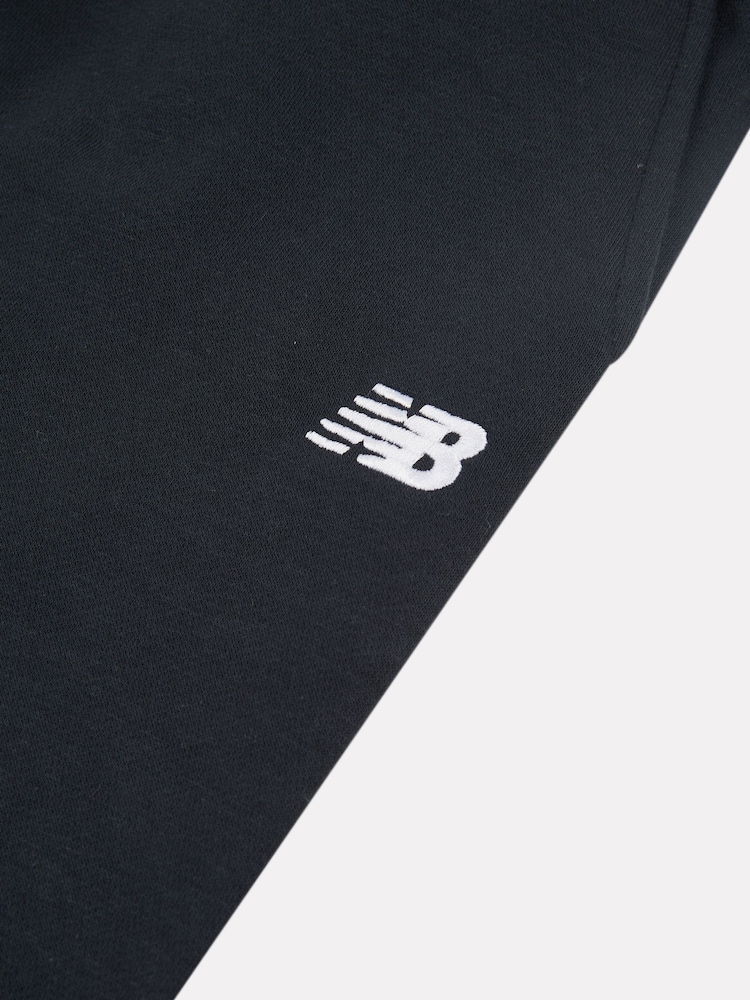 New Balance Black Girls Small Brush Back Logo Joggers - Image 8 of 8
