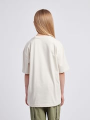 New Balance Pearl White Small Girls Logo 100% Cotton T-Shirt - Image 3 of 8