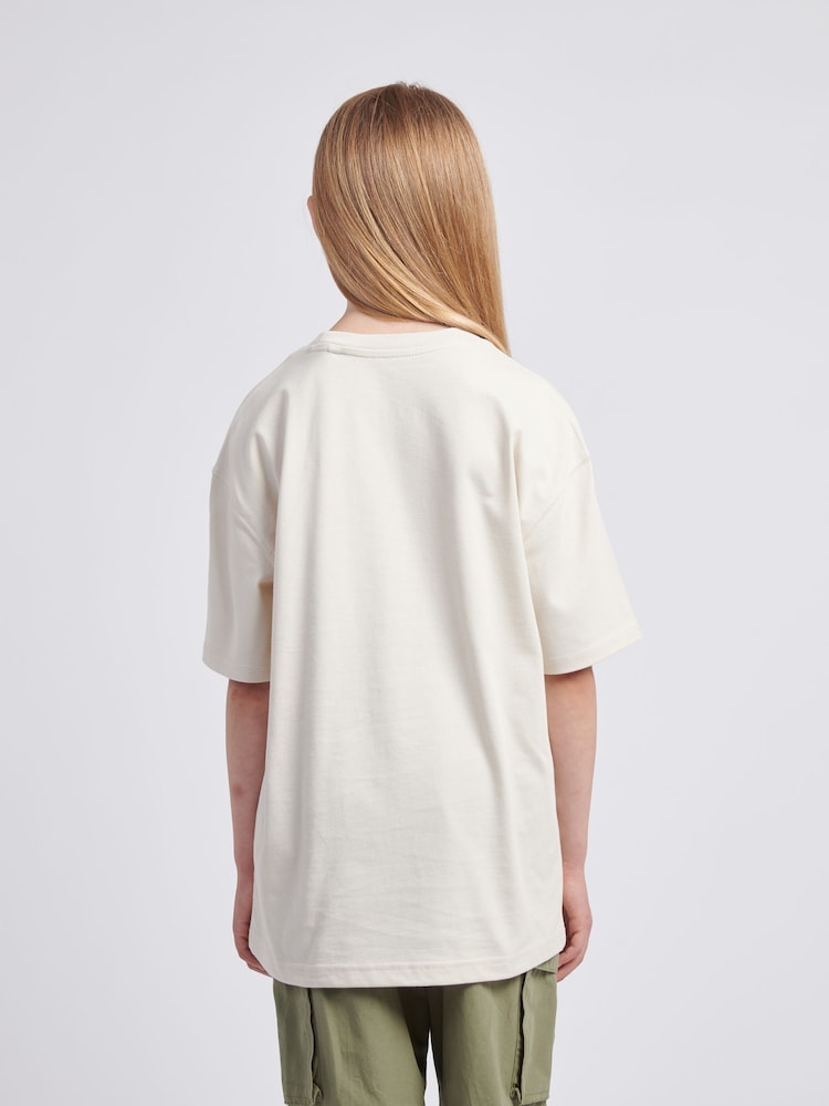 New Balance Pearl White Small Girls Logo 100% Cotton T-Shirt - Image 3 of 8