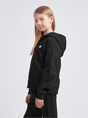 New Balance Black Small Girls Brush Back Logo Zip Hoodie - Image 2 of 7