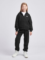 New Balance Black Small Girls Brush Back Logo Zip Hoodie - Image 4 of 7