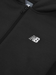 New Balance Black Small Girls Brush Back Logo Zip Hoodie - Image 7 of 7