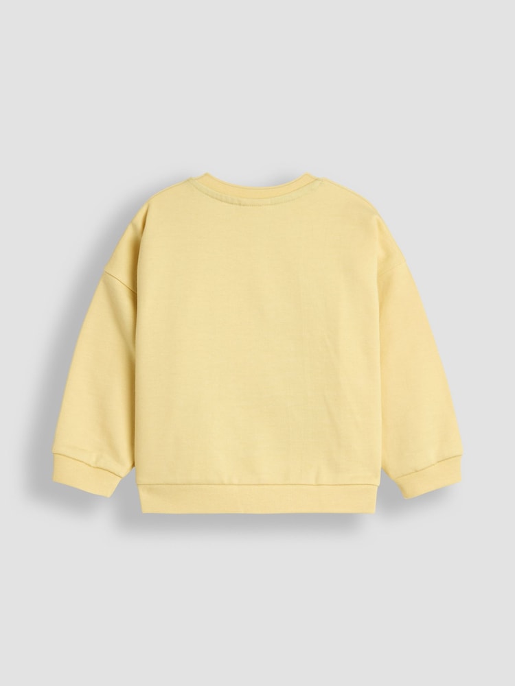 JoJo Maman Bébé Yellow Surf 100% Cotton Appliqué Sweatshirt - Image 4 of 8