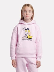 New Balance Pink Girls Selfie Graphic Hoodie - Image 1 of 1