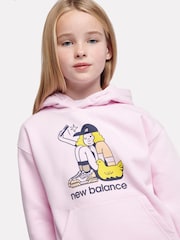 Sudadera con capucha y diseño gráfico de selfie para niña de New Balance - Imagen 4 de 9
