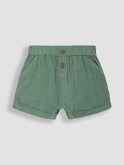 JoJo Maman Bébé Natural Stone & Khaki Green 2-Pack Cheesecloth Shorts - Image 2 of 5