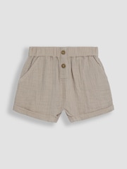 JoJo Maman Bébé Natural Stone & Khaki Green 2-Pack Cheesecloth Shorts - Image 3 of 5