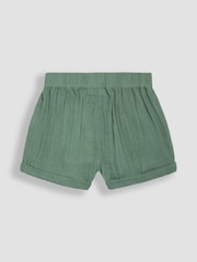 JoJo Maman Bébé Natural Stone & Khaki Green 2-Pack Cheesecloth Shorts - Image 4 of 5