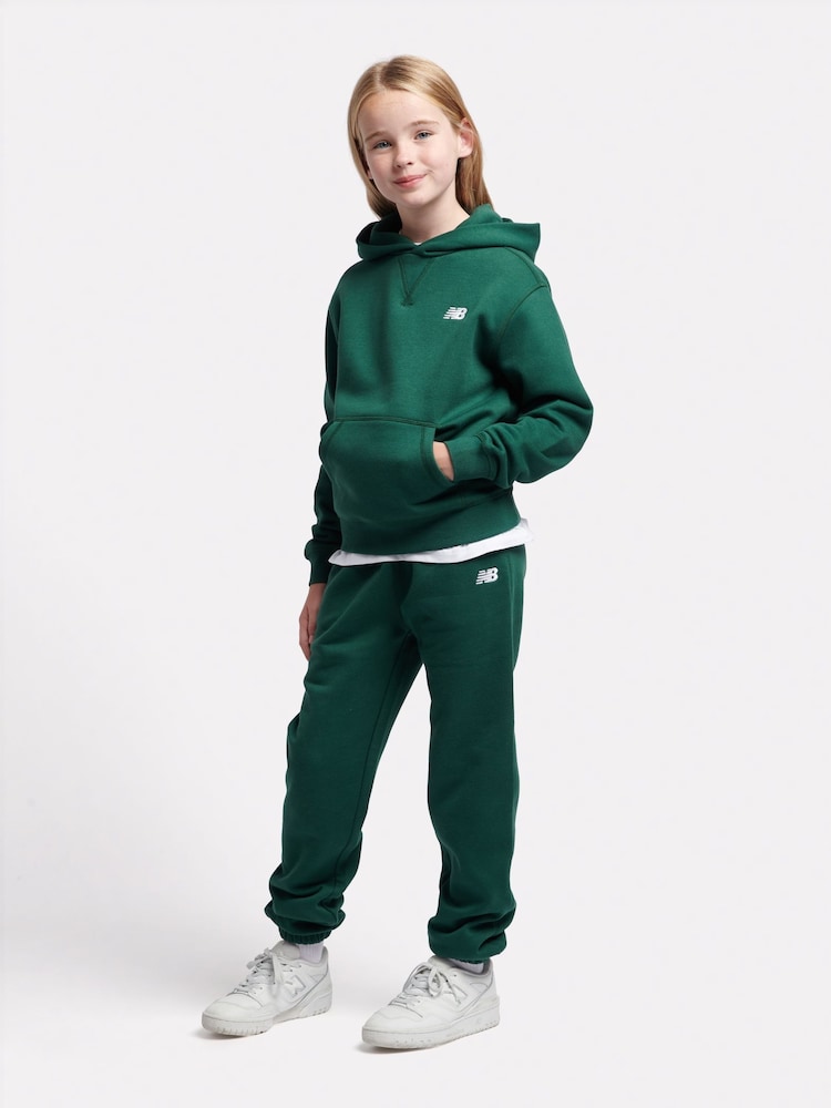 New Balance Green Small Girls Brush Back Logo Hoodie - Image 5 of 5