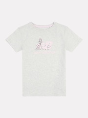New Balance Grey Girls 100% Cotton Dog Walker Graphic T-Shirt - Image 7 of 9