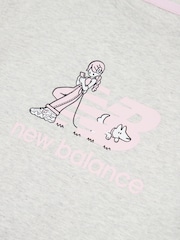 New Balance Grey Girls 100% Cotton Dog Walker Graphic T-Shirt - Image 9 of 9