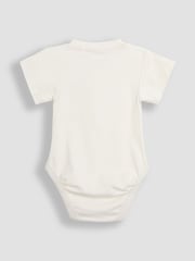 JoJo Maman Bébé Blue & Natural Short Sleeve Bodysuits 2-Pack - Image 5 of 7