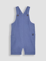 JoJo Maman Bébé Blue 2-Piece Cheesecloth Dungarees & Bodysuit Set - Image 6 of 11