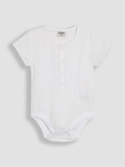 JoJo Maman Bébé Blue 2-Piece Cheesecloth Dungarees & Bodysuit Set - Image 8 of 11