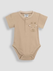 JoJo Maman Bébé Natural 2-Pack Short Sleeve Bodysuits - Image 4 of 7