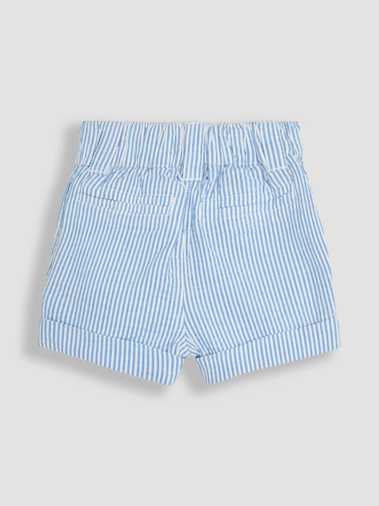 JoJo Maman Bébé Blue Seersucker Stripe Shorts - Image 2 of 3