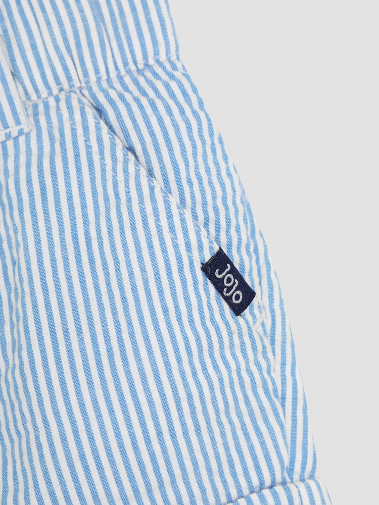 JoJo Maman Bébé Blue Seersucker Stripe Shorts - Image 3 of 3