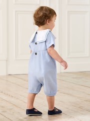 JoJo Maman Bébé Blue Sailor Collar Romper - Image 2 of 7