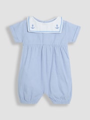 JoJo Maman Bébé Blue Sailor Collar Romper - Image 5 of 7