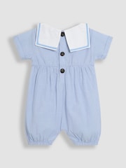 JoJo Maman Bébé Blue Sailor Collar Romper - Image 6 of 7