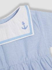 JoJo Maman Bébé Blue Sailor Collar Romper - Image 7 of 7