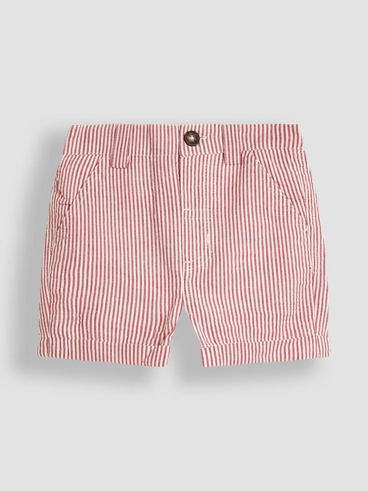 JoJo Maman Bébé Red Seersucker Stripe Shorts - Image 1 of 3 JoJo Maman Bébé Red Seersucker Stripe Shorts - Image 1 of 3