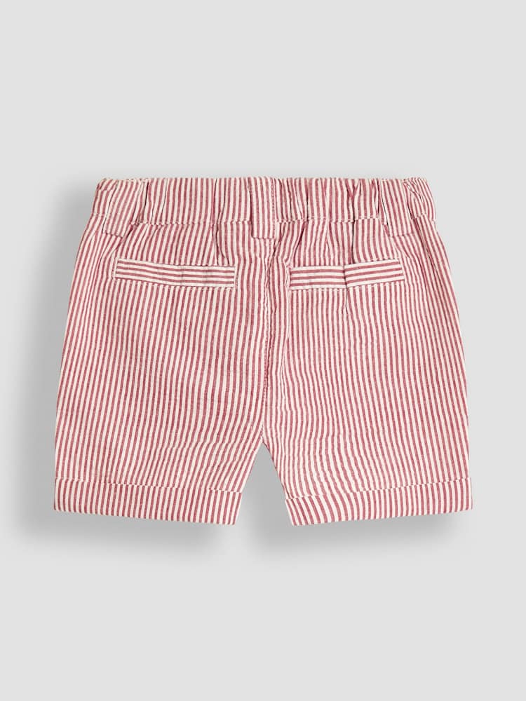 JoJo Maman Bébé Red Seersucker Stripe Shorts - Image 2 of 3 JoJo Maman Bébé Red Seersucker Stripe Shorts - Image 2 of 3
