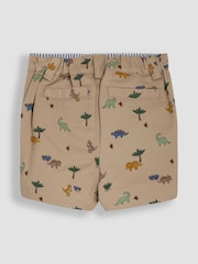 JoJo Maman Bébé Natural Stone Dino Print Twill Chino Short - Image 2 of 3