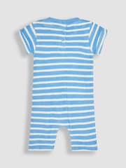 JoJo Maman Bébé Blue 2-Piece Whale Appliqué Towelling Romper Set - Image 3 of 6