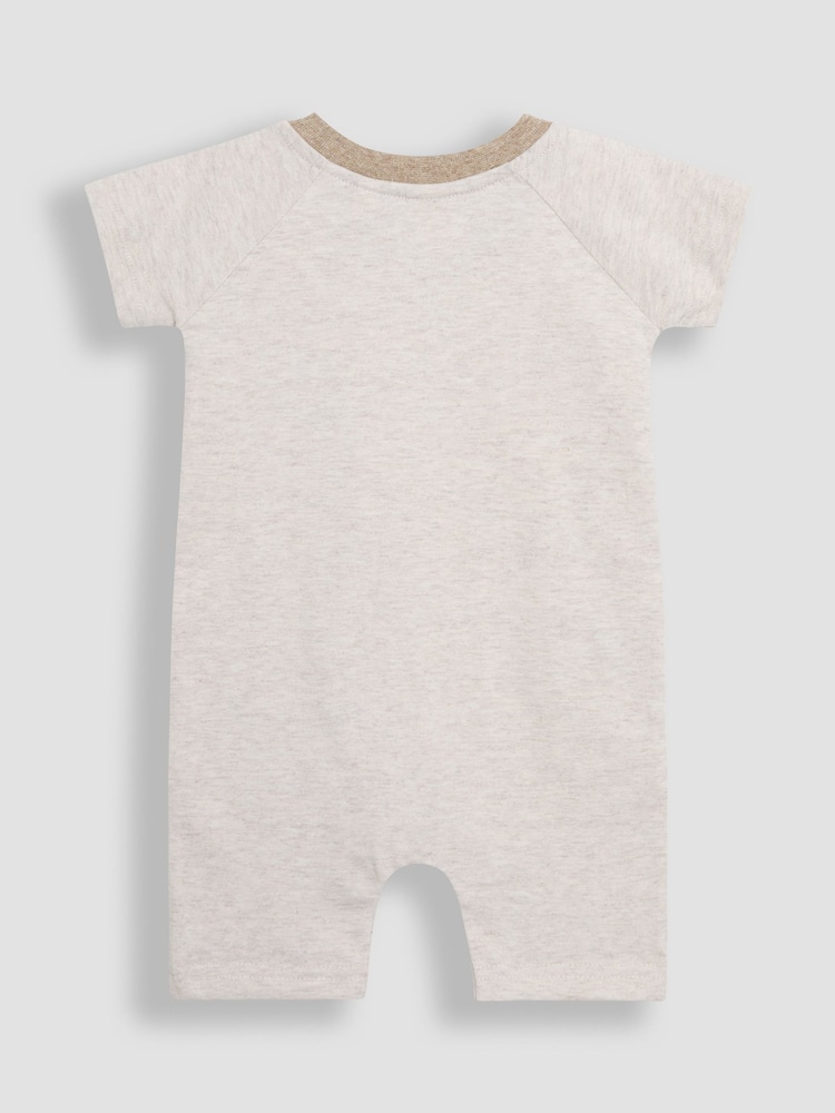 JoJo Maman Bébé Brown Natural Giraffe Dino Scene Romper - Image 2 of 3