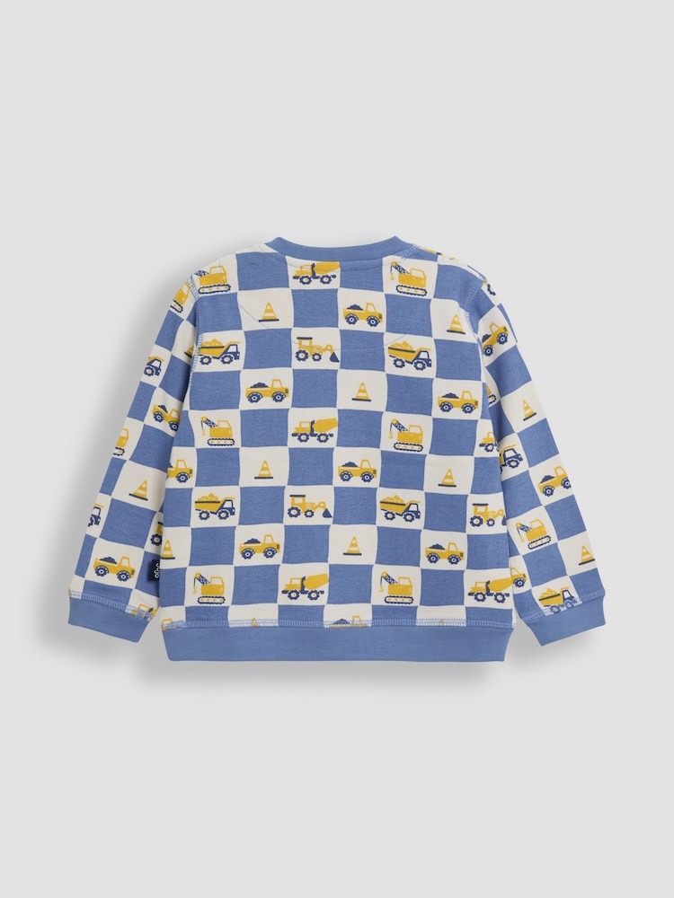 JoJo Maman Bébé Cobalt blue Papercut Dino Print Sweatshirt - Image 2 of 3 JoJo Maman Bébé Cobalt blue Papercut Dino Print Sweatshirt - Image 2 of 3