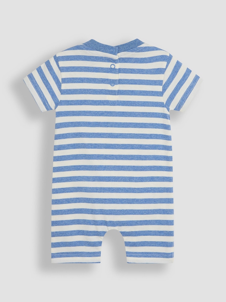 JoJo Maman Bébé Blue Boat Dino Scene Romper - Image 2 of 3