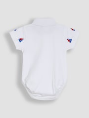 JoJo Maman Bébé White Boat Embroidered Polo Shirt Bodysuit - Image 2 of 3