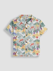 JoJo Maman Bébé Khaki Green Tropical Cheesecloth Shirt - Image 1 of 4