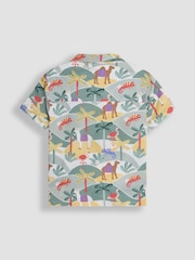 JoJo Maman Bébé Khaki Green Tropical Cheesecloth Shirt - Image 2 of 4