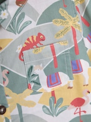 JoJo Maman Bébé Khaki Green Tropical Cheesecloth Shirt - Image 4 of 4