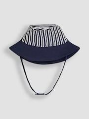 JoJo Maman Bébé Navy Blue Boat 2-Piece Appliqué Romper & Hat Set - Image 5 of 5