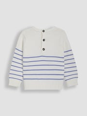 JoJo Maman Bébé Cream Crochet Sailboat 100% Cotton Jumper - Image 3 of 4