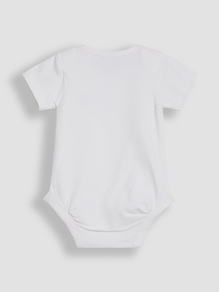 JoJo Maman Bébé White 2-Pack Sailboat Stripe & Plain Bodysuits - Image 5 of 5