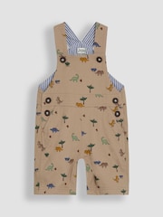 JoJo Maman Bébé Stone Dino Printed Twill Dungarees - Image 1 of 3