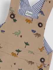 JoJo Maman Bébé Stone Dino Printed Twill Dungarees - Image 3 of 3