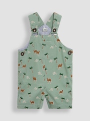 JoJo Maman Bébé Khaki Green Camel Printed Twill Dungarees - Image 1 of 3
