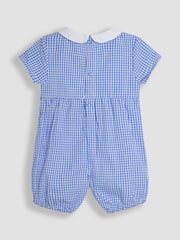 JoJo Maman Bébé Blue Stripe Whale Embroidered Smock Romper - Image 2 of 3