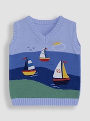 Jojo Maman Bébé Blue Sailboat Scene Tank Top - Image 1 of 3