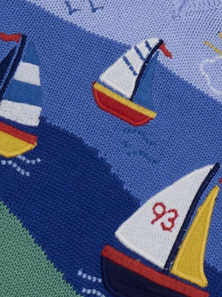 Jojo Maman Bébé Blue Sailboat Scene Tank Top - Image 3 of 3