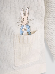 JoJo Maman Bébé Cream Peter Rabbit™ Embroidered Cardigan - Image 5 of 6